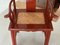 Stuhl im chinesischen Ming Stil mit hoher Rückenlehne und rotem Lack 11