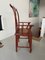 Stuhl im chinesischen Ming Stil mit hoher Rückenlehne und rotem Lack 5