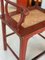 Stuhl im chinesischen Ming Stil mit hoher Rückenlehne und rotem Lack 13