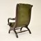 Antique Deep Buttoned Leather Armchair, Image 9