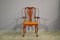 Queen Anne Style Mahogany & Leather Armchair, 1970s, Image 1