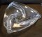 Handmade Triangular Clear Crystal Glass Fruit Bowl from Val St Lambert, 1970s, Image 1