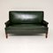 Antique Swedish Forest Green Leather Sofa, Image 12