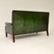 Antique Swedish Forest Green Leather Sofa, Image 4