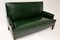 Antique Swedish Forest Green Leather Sofa 5