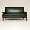 Antique Swedish Forest Green Leather Sofa 2