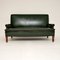 Antique Swedish Forest Green Leather Sofa, Image 2