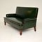 Antique Swedish Forest Green Leather Sofa, Image 3