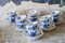 Antique Creamware Ludlow Blue Flowers Tea Set from Wedgwood, 1920s, Set of 15 2