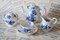 Antique Creamware Ludlow Blue Flowers Tea Set from Wedgwood, 1920s, Set of 15 7