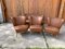 Mid-Century Sky Brown Cocktail Chairs and Sofa, 1950s, Set of 4 1