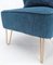 Blue Armchair with Brass Openwork Legs 8