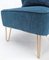 Blue Armchair with Brass Openwork Legs, Image 8