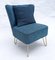 Blue Armchair with Brass Openwork Legs 3