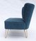 Blue Armchair with Brass Openwork Legs, Image 4