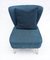 Blauer Sessel mit durchbrochenen Beinen aus Messing 5