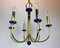 Cobalt Glass Chandelier from Asmuth, 1970s 5