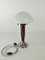 Art Deco Pilzlampe aus Holz & Glas, Frankreich, 1930 8