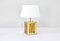 Italian Modern Amber Murano Glass & Brass Table Lamp from Mazzega 1