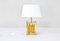 Italian Modern Amber Murano Glass & Brass Table Lamp from Mazzega 3