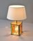 Lampada da tavolo moderna in vetro di Murano ambrato e ottone di Mazzega, Italia, Immagine 8