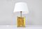 Italian Modern Amber Murano Glass & Brass Table Lamp from Mazzega 4