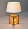 Lampada da tavolo moderna in vetro di Murano ambrato e ottone di Mazzega, Italia, Immagine 7