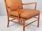 Colonial Lounge Chair in Cherry Leather by Ole Wanscher, 1950s, Image 3
