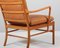 Colonial Lounge Chair in Cherry Leather by Ole Wanscher, 1950s 9