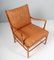 Colonial Lounge Chair in Cherry Leather by Ole Wanscher, 1950s 2