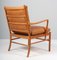 Colonial Lounge Chair in Cherry Leather by Ole Wanscher, 1950s, Image 8