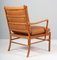 Fauteuil Colonial en Cuir de Cerisier par Ole Wanscher, 1950s 8