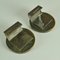 Bronze Round Push and Pull Door Handles with Geometric Relief, Set of 2, Image 9
