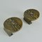 Bronze Round Push and Pull Door Handles with Geometric Relief, Set of 2, Image 4