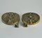 Bronze Round Push and Pull Door Handles with Geometric Relief, Set of 2, Image 11