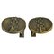 Bronze Round Push and Pull Door Handles with Geometric Relief, Set of 2 1