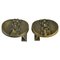 Bronze Round Push and Pull Door Handles with Geometric Relief, Set of 2, Image 1