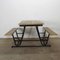Vintage Picnic Table with Steel Frame, Image 1