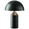 Lámpara de mesa Atoll pequeña de metal satinado de Vico Magistretti para Oluce, Imagen 1