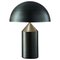 Lámpara de mesa Atoll pequeña de metal satinado de Vico Magistretti para Oluce, Imagen 5