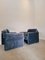 Italian Blue Velvet Lounge Chairs, 1980s, Set of 2 4