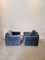 Italian Blue Velvet Lounge Chairs, 1980s, Set of 2 9