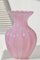 Jarrón vintage de cristal de Murano rosa, Imagen 3