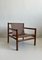 Butaca Mid-Century moderna de madera con asientos de cuero sintético de Stol Kamnik, años 70, Imagen 4