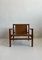 Butaca Mid-Century moderna de madera con asientos de cuero sintético de Stol Kamnik, años 70, Imagen 2