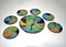 Large Mid-Century Abstract Studio Ceramic Art Platter With Plates, Set of 7 4