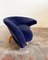 Postmodernes blaues Samt Sofa in geschwungener asymmetrischer Form 14