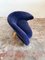 Postmodernes blaues Samt Sofa in geschwungener asymmetrischer Form 6