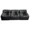Scandinavian Modern Black Faux Leather Modular Sofa from Beka, 1970s, Set of 3 2