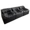 Scandinavian Modern Black Faux Leather Modular Sofa from Beka, 1970s, Set of 3 1